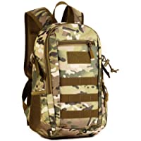 Huntvp 12L-20L Mochila de Asalto Militar Táctical Molle Bolsa Bandolera para Senderismo Caza Camping Color Negro Marrón